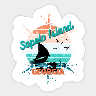 Sapelo Island Georgia Retro Vintage Sunset Sticker